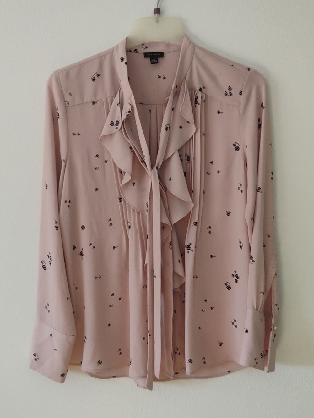 Women’s Dusty Pink Ruffle Front Blouse